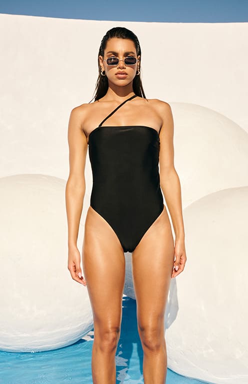 boohoo Swimwear One Shoulder Swimsuits